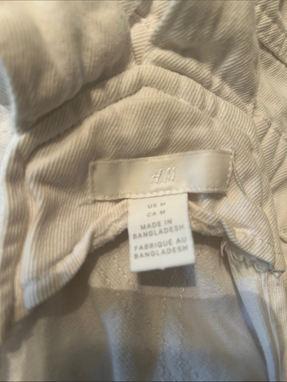 H&M Light Cream Flared/Wide-Leg Jeans